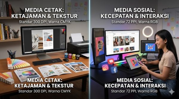 Perbedaan Desain Kreatif Media Cetak dan Media Sosial